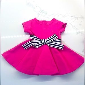 Baby girl polo pink dress with belt